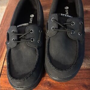 NEW Sperry Boys Black Boat Shoes